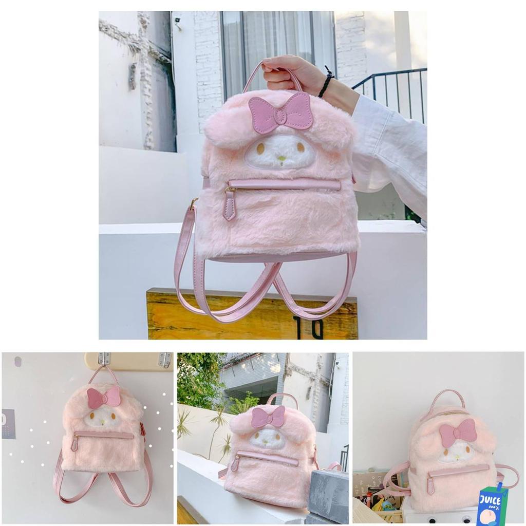 Cute Japanese Style Lolita Rabbit Plush Backpack For Kids