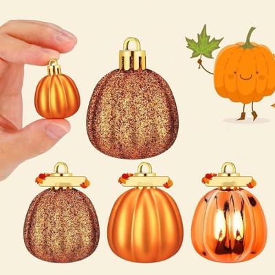 Lightweight Pumpkin Decoration Thanksgiving Pumpkin Pendant Mini Ornaments Shatterproof Fall Decorations for Home for Tree