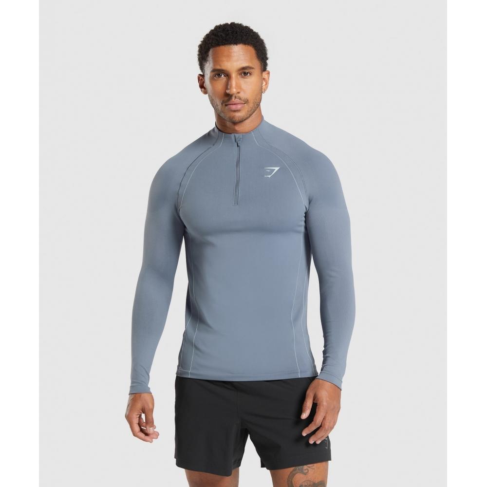 

Gymshark Apex Seamless 1/4 Zip Iron Blue Cool Blue A5a4v Uczm XS