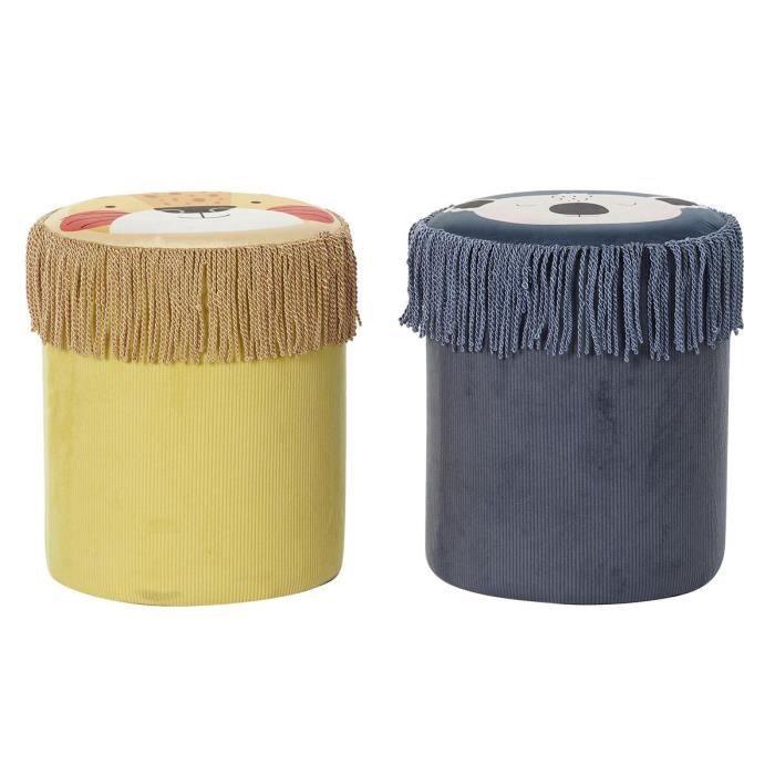 Repose-pied - DKD Home Decor - Couleur: Bleu - Design Pour Enfants - Dimensions: 36x36x43 Cm