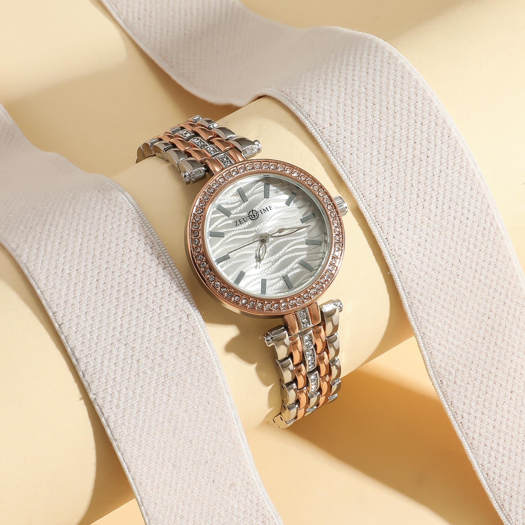 

Женские модные кварцевые часы с циферблатом в виде шкалы-бара, изысканным стальным браслетом.