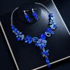 European & American Retro Floral Necklace and Earrings Set with Crystals, Autumn 2025 Collection