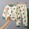 Cotton Children Pajamas Sets Unisex Soft Comfort Warm Cute Cartoon Printed Suitable Boys Girls Perfect for Autumn Winter Warmth