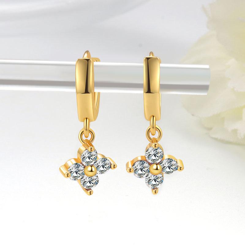 Trendy Geometric Floral Zircon Ear Cuffs Multi Cubic Zirconia Elegant Earrings For Women Fashion Jewelry