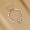 Metal circle chain geometric foot decoration simple double ring snake bone chain set anklet women