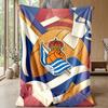 Coperta in Morbido Pile di Flanella FC Real Sociedad Leggera Accogliente Calda Coperta da Lancio per Divano Letto Arredamento per la Casa