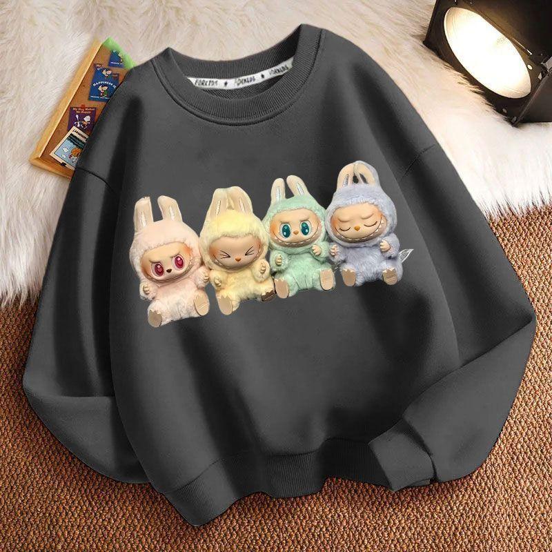 

Милые весенне-осенние толстовки с круглым вырезом для мальчиков и девочек и детские куртки с длинными рукавами свободного кроя 130