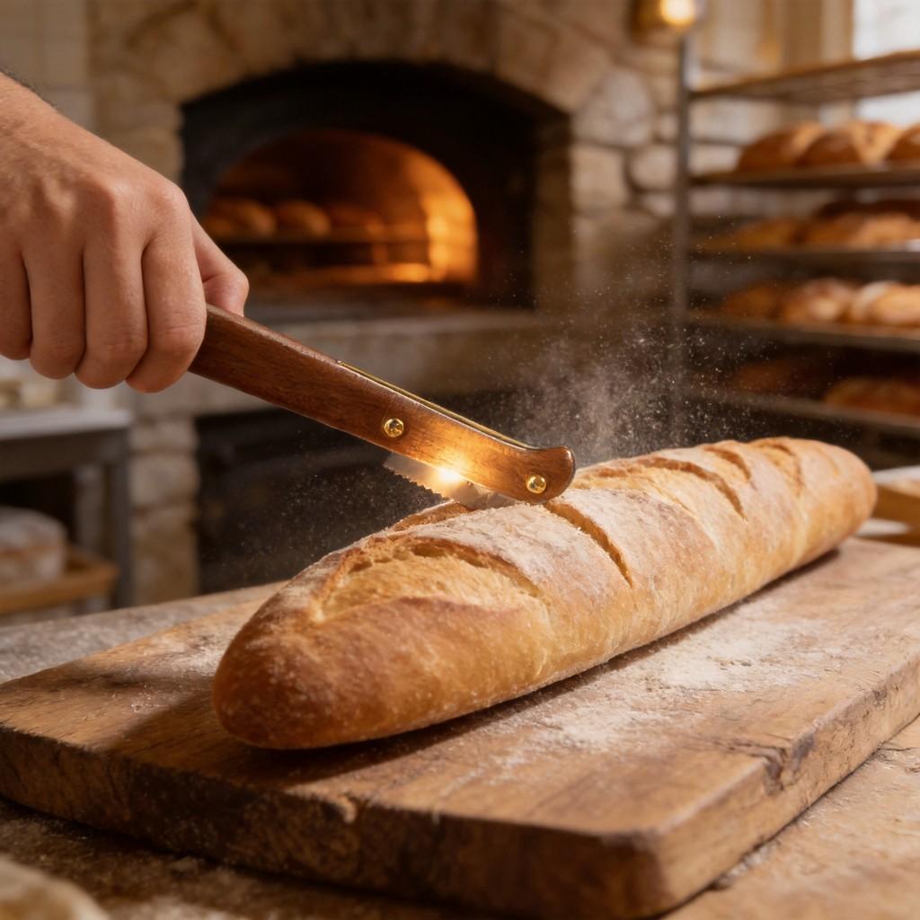 Style Bread Slicing With Wooden Handle For Artisan Baking And Crust Scoring