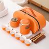 Compact Ceramic Travel Tea Set: 1 Teapot + 6 Cups for Camping or Business Gifts