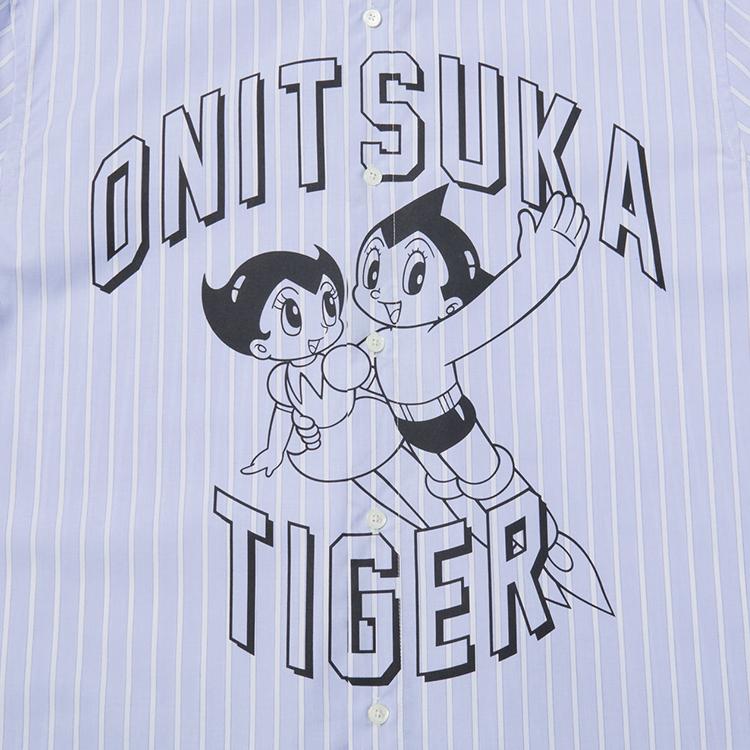 ONITSUKA TIGER X Astro Boy Collaboration LS Shirt Fashion Casual Long Sleeve Shirt Unisex Shirts Light-Blue 2183B569-300