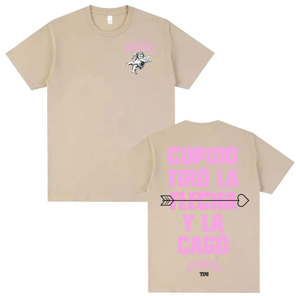 Tini Stoessel Cupido Tiro La Flecha Y La Cago Tshirt 2025 Summer Mens Womens Aesthetic Fashion Casual Cotton Tshirt