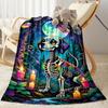 Rottweiler Moonlit Journey Flannel Blanket,Lightweight,Office Blanket,Sofa Blanket,Comfortable Blanket