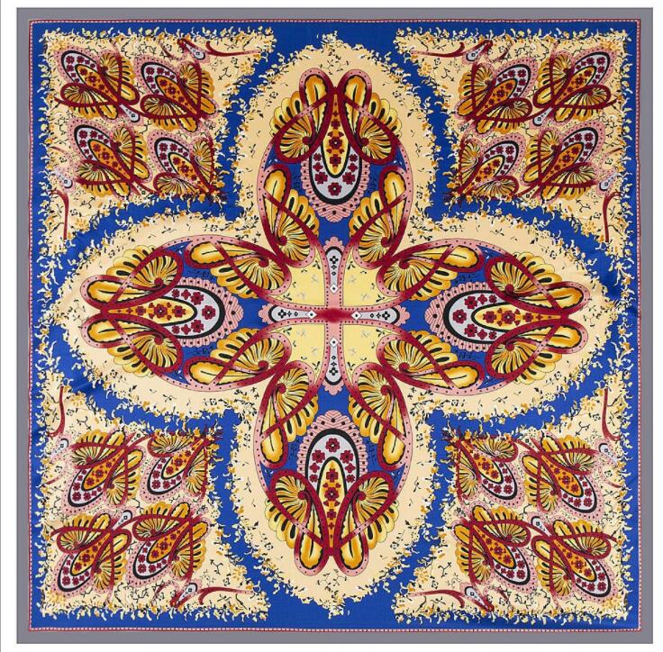

New Arrival Square Silk Ladies Luxury Brand Twill Scarf Shawl Butterfly Print 130*130CM Winter Scarf Women 130x130cm