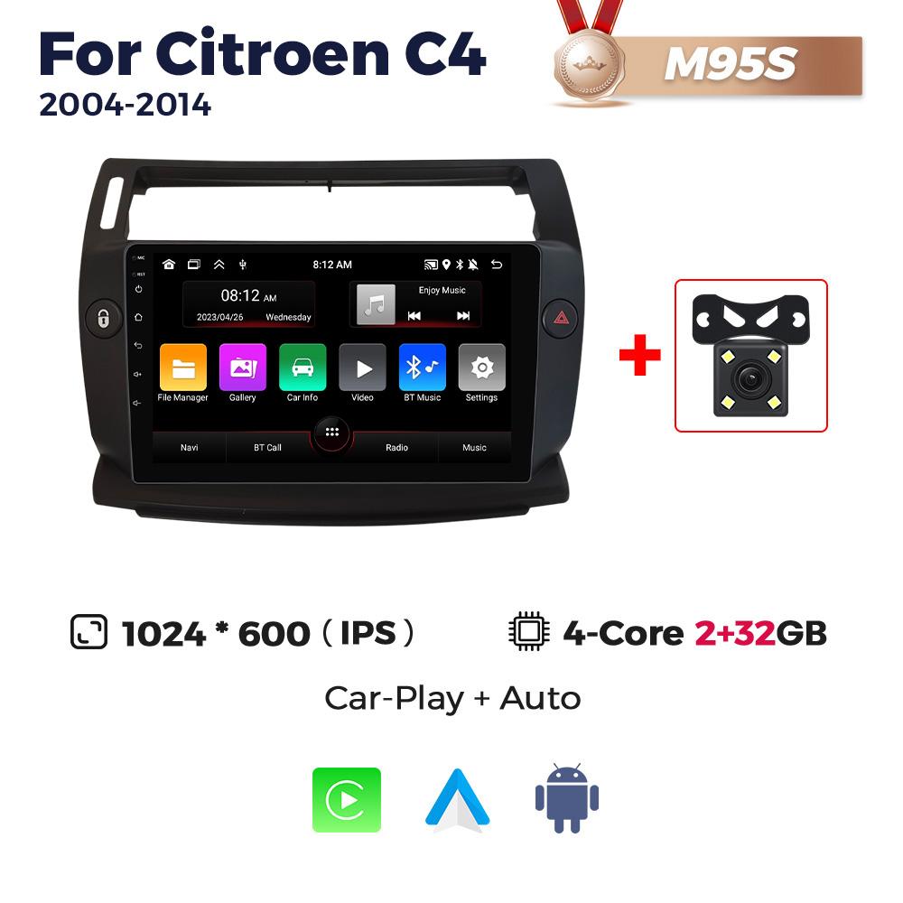Navifly 8+256G 2 Din Head Unit Android Car Radio Player For Citroen C4 C-Triomphe C-Quatre 2004-2014 Carplay Auto Stereo GPS BT