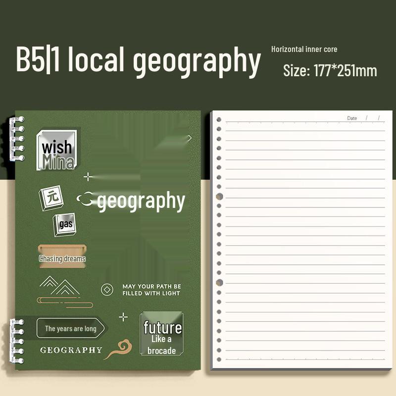 Thick B5 Subject-Specific Notebooks for Junior High: 9-Piece Loose-Leaf Set for Classroom Use