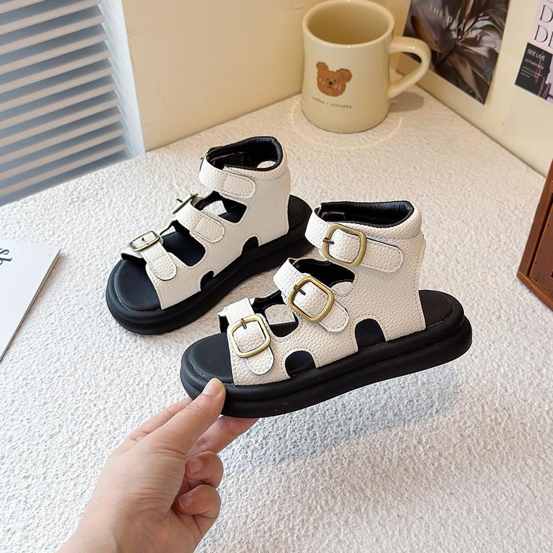 

Kids High Top Sandals for Girls 2025 Summer New Toddler Roman Beach Shoes Non-slip Versatile Chic Comfort Cool Gladiator Shoes 28