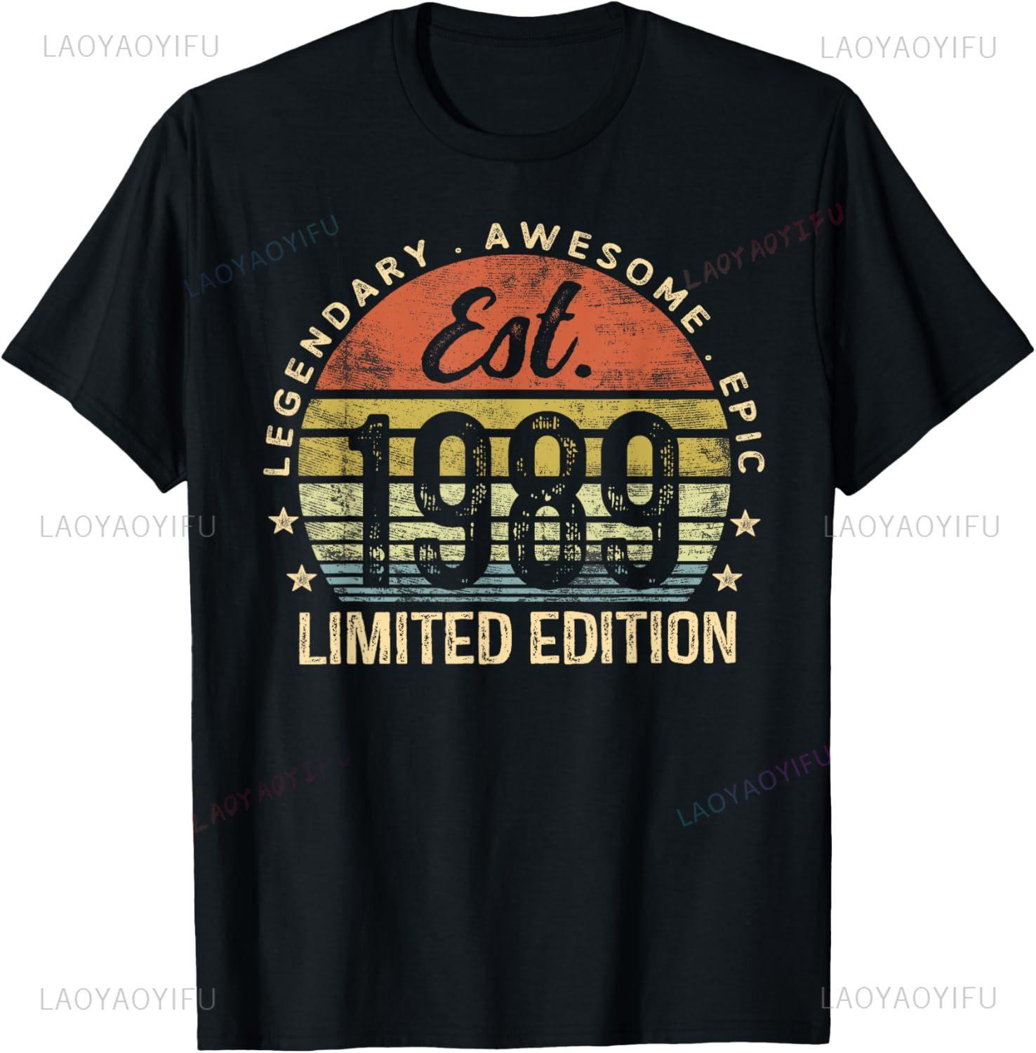Made in 1989 All Original Parts Funny Birthday Born in 1989 TShirt Unisex Summer Streetwear Tops Streetwear Camisas S