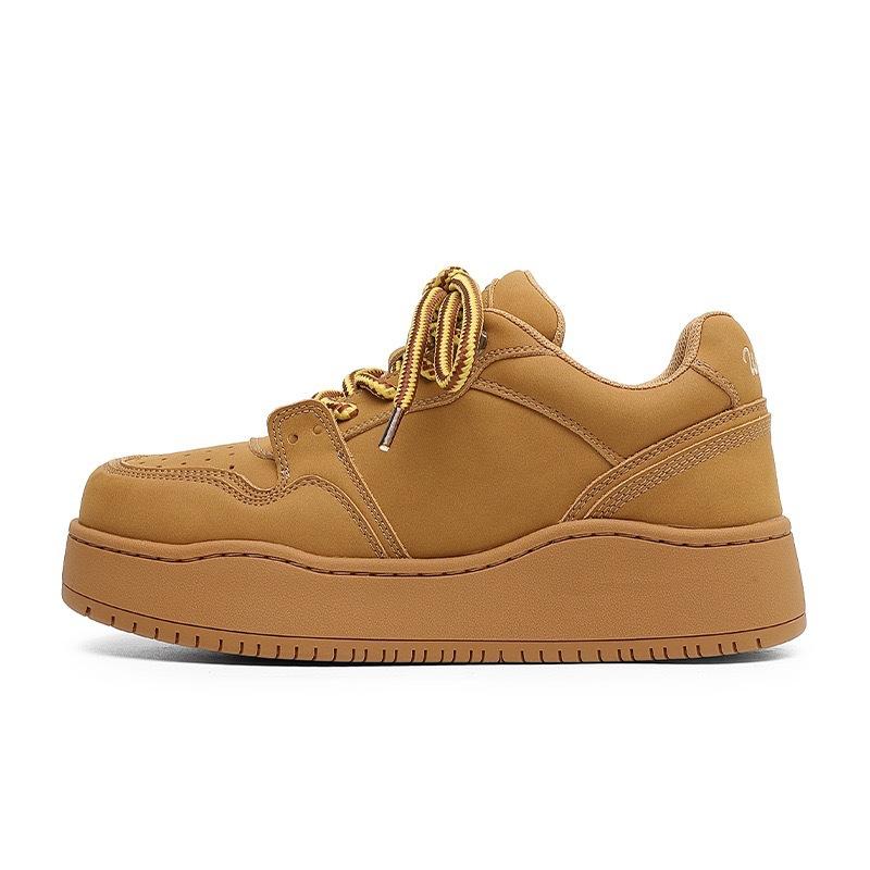 2025 spring and autumn new board shoes niche couple bread women's thick soles increase the trend of sports and leisure sports shoes