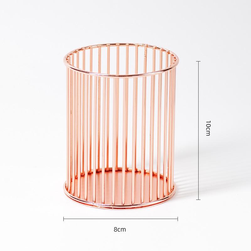 INS Style Metal Desktop Organizer: Multifunctional Pen, Stationery, Office Supplies, and Makeup Brush Holder