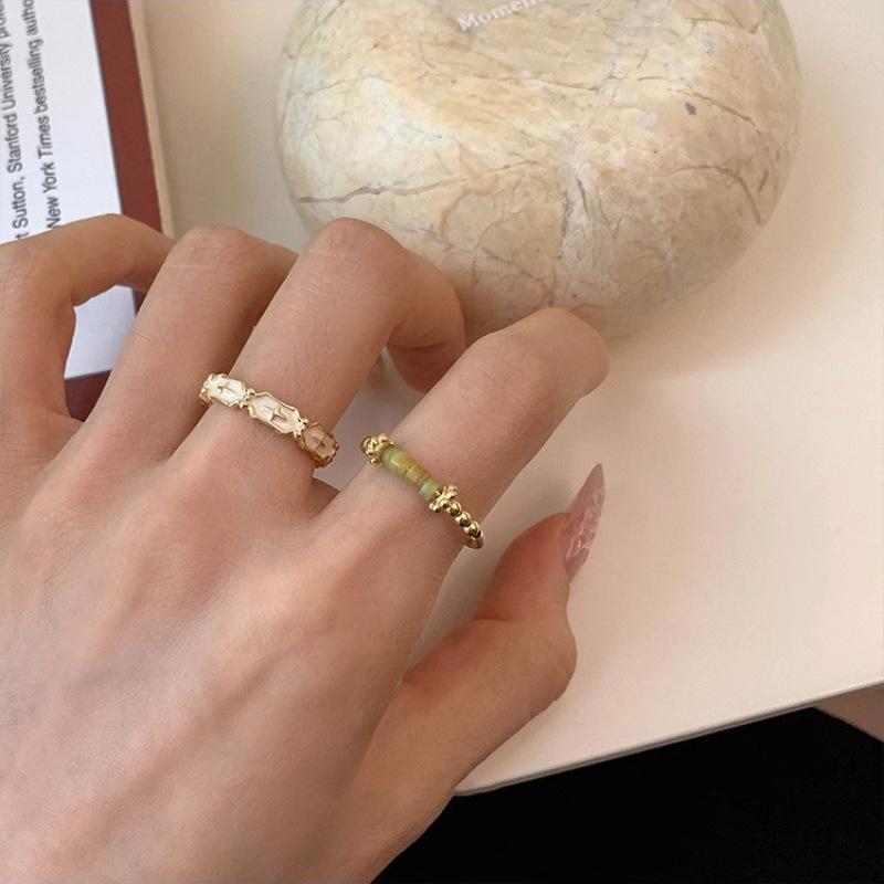 Chic Open Fashionable Adjustable Womens Ring Unique Geometric Shape In Copper