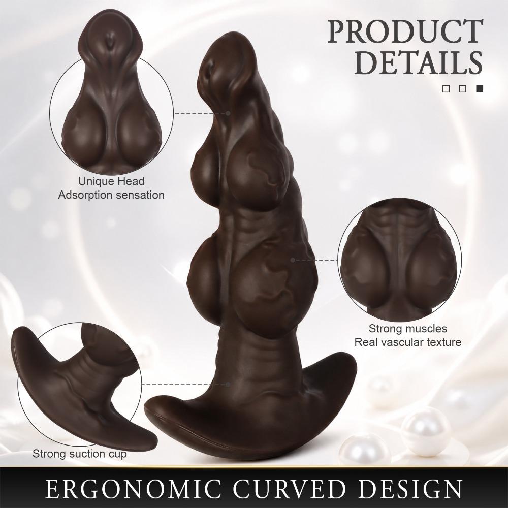Wearable Liquid Silicone Anal Plug - Alien Realistic Dildo for Men Women, Comfortable Adult Sex Toy for Solo or Couples