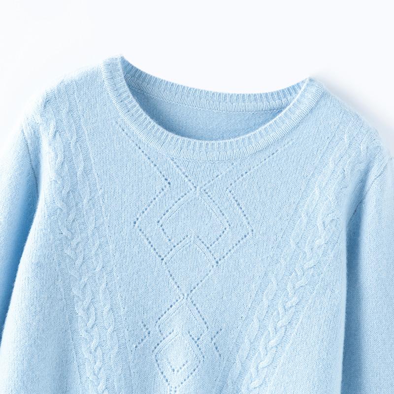 Women's Cashmere Sweater Qinghe Cashmere 30% Cashmere 70% Wool Autumn and Winter Cashmere Pullover Soft and Warm