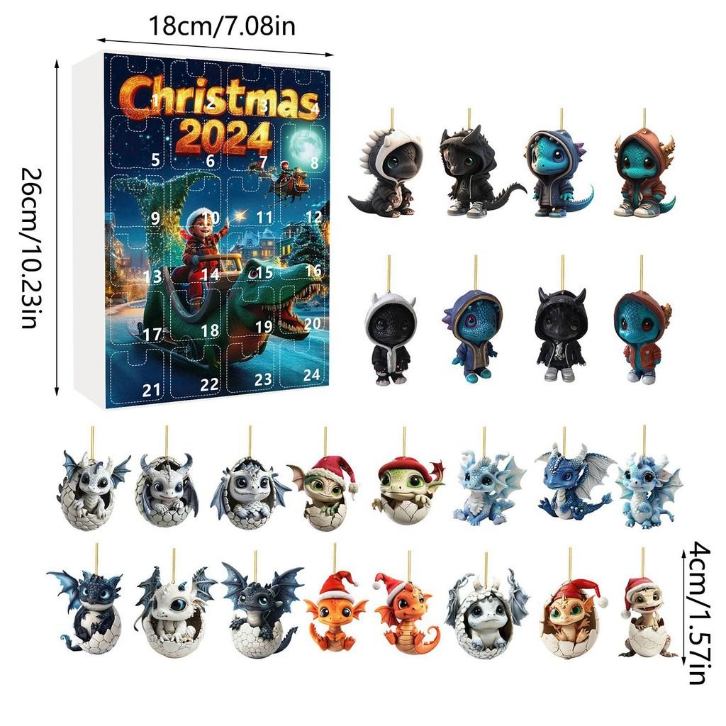Christmas Countdown Dragon Acrylic Mini Ornament Gift For Holiday Decor