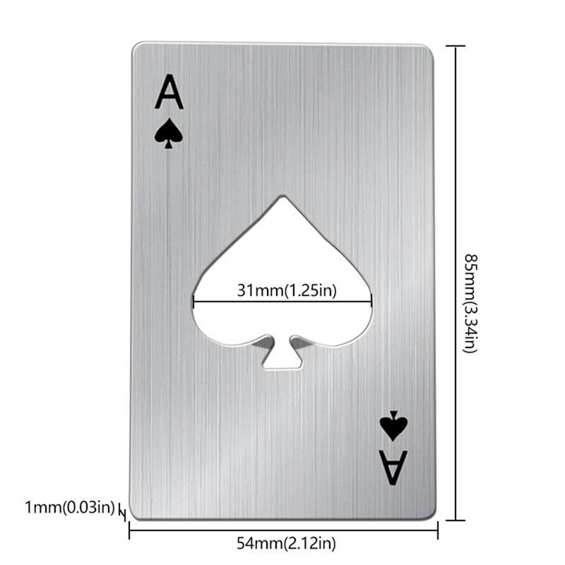 Creative Poker Card Shaped Beer Opener Stainless Steel Home Tool