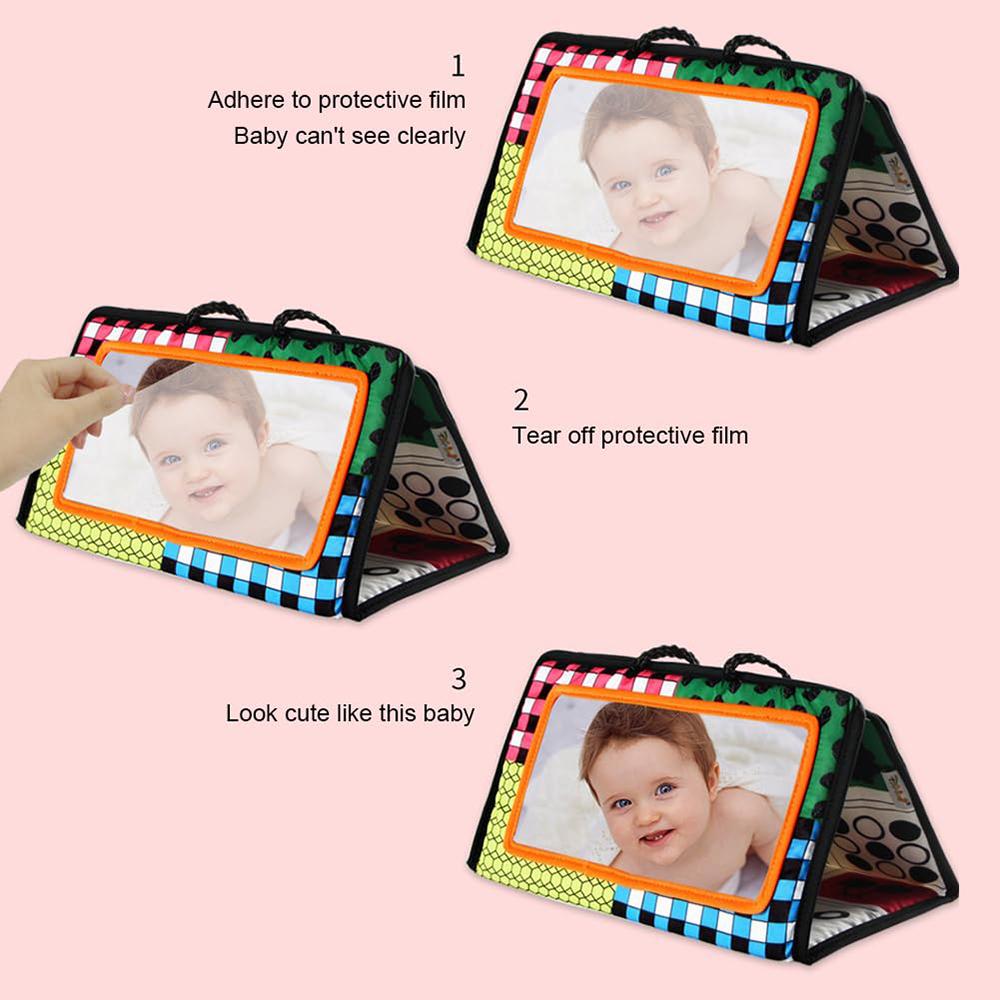 Non-Toxic Black And White Newborn Mirror Toys Baby Tummy Time For Babies Montessori Development Crawl High Contrast Activity Sensory Toy