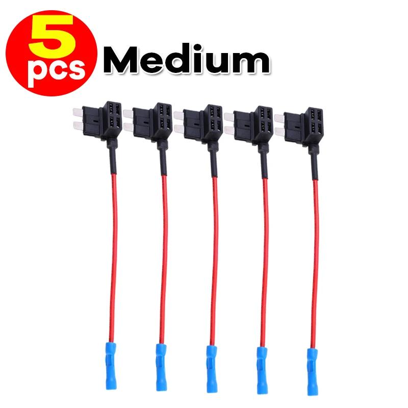 Car Fuse Holder Add-a-circuit TAP Adapter Micro Mini Standard ATM Blade Fuse for Cars Vans MINI SMALL MEDIUM Size 10/5pcs 32V