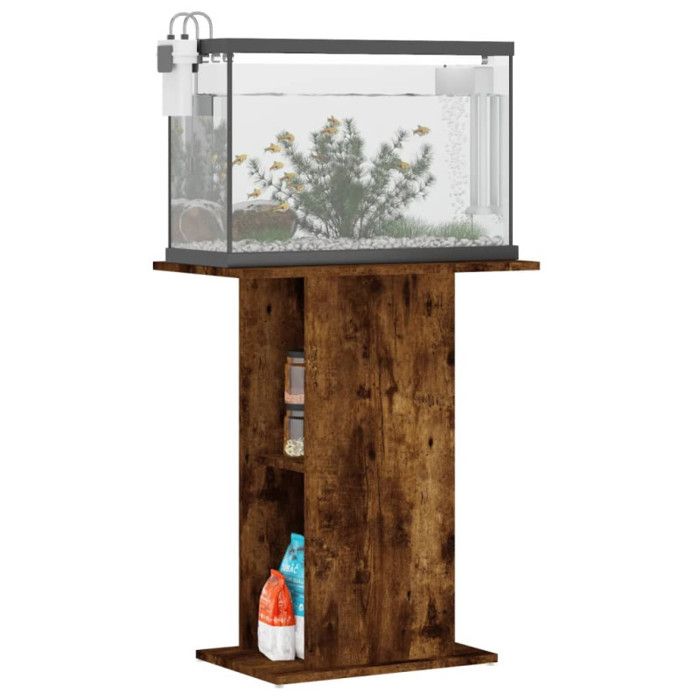 VidaXL Aquarium Stand Smoked Oak 60.5x36x72.5 Cm Engineered Wood 833644