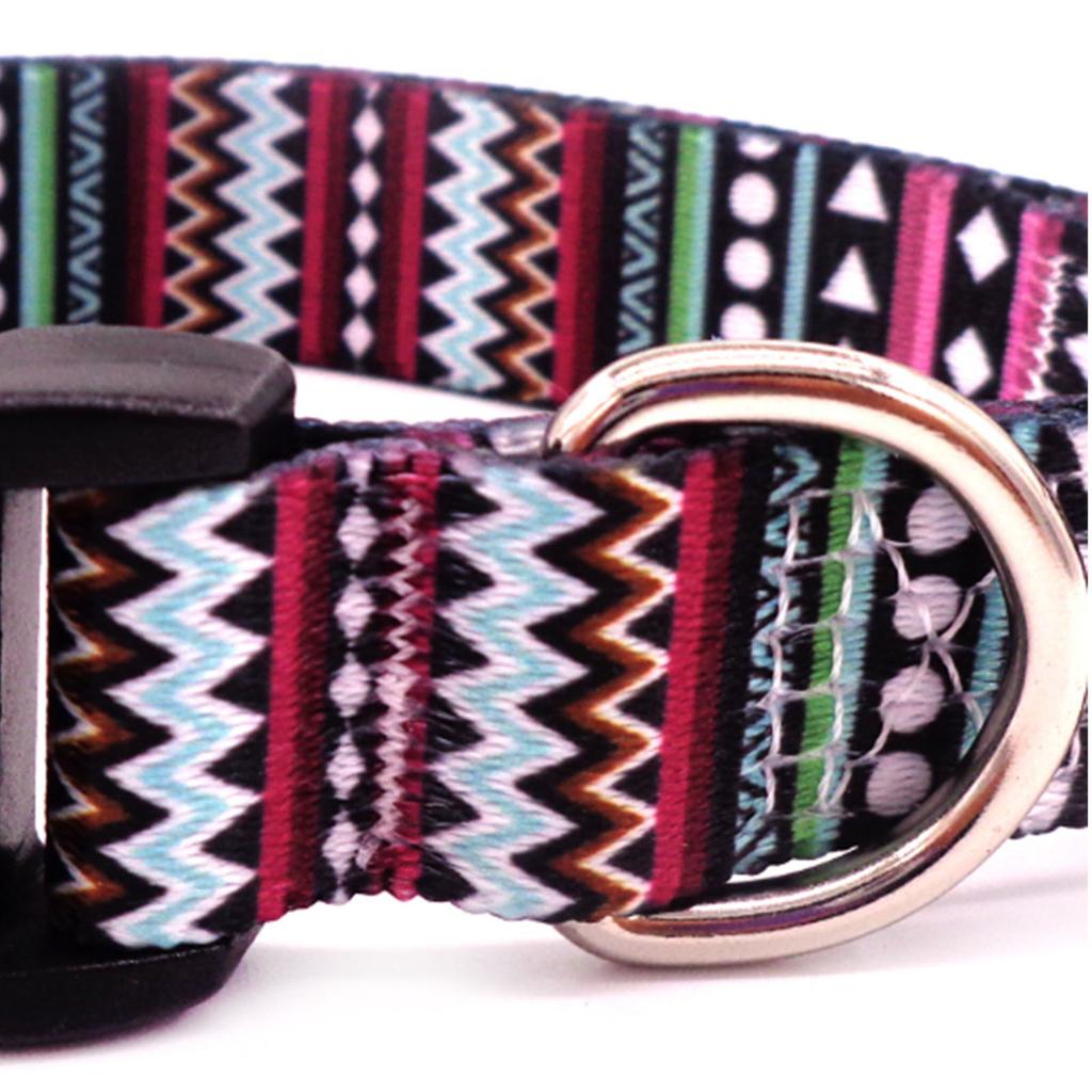 Dog Collar Print Floral Adjustable Soft Stylish Pet Collar for Small Medium Large Dogs M