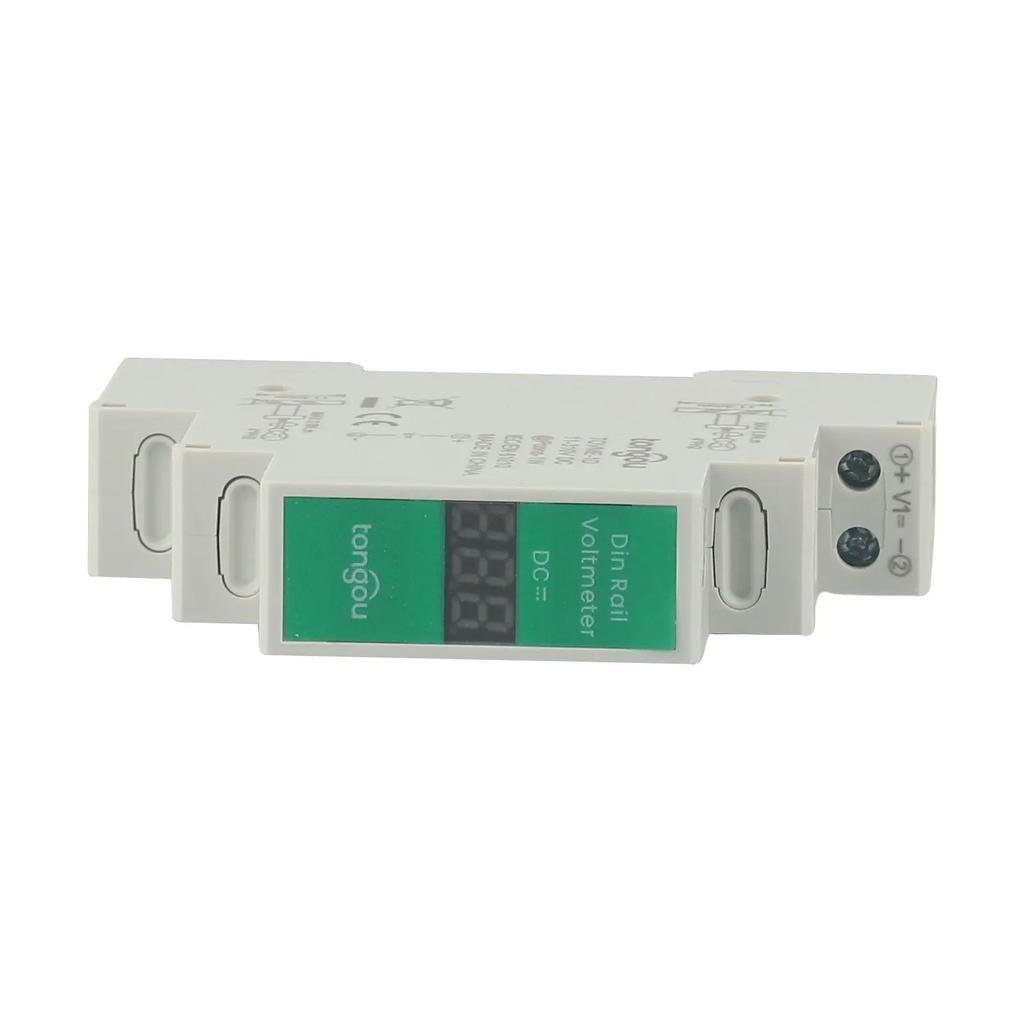 Din Rail Mount Single Three Phase Voltage Meter Ac 60-450V Mini Modular Voltmeter Gauge Indicator LED Digital Display Detector