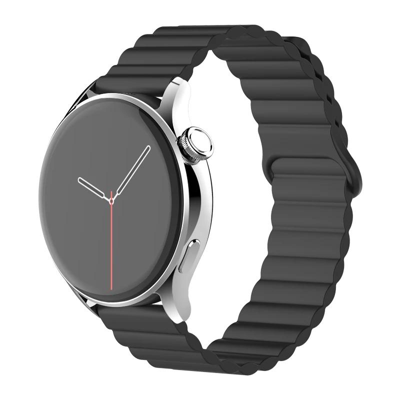 Silicone Magnetic Loop For Samsung Galaxy Watch 7 6 5 Pro 4 Classic Active Link Band Bracelet Huawei GT 2-2e 3-4 20mm 22mm Strap