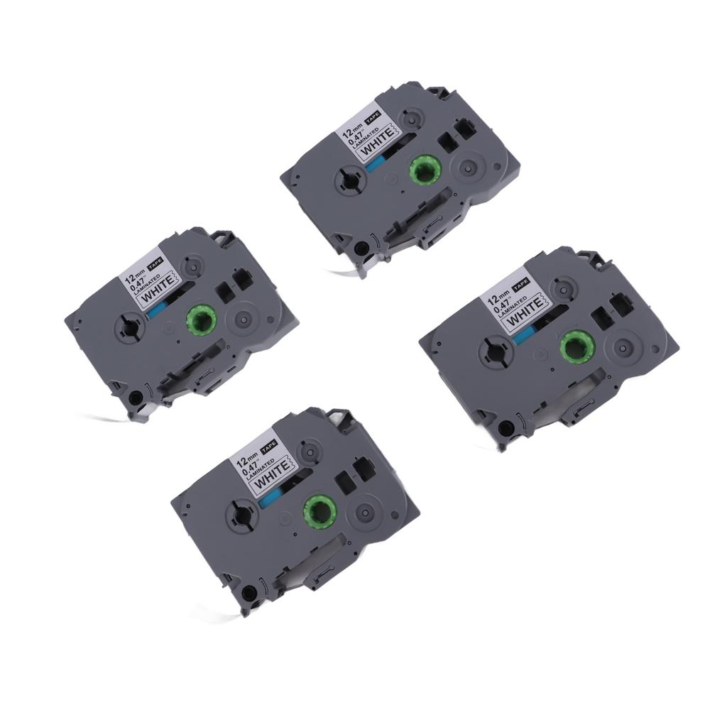 Label Maker Tape 12mm Width 8M Length Black On White Waterproof Covering Strong Adhesive Label Tape for TZC231 White