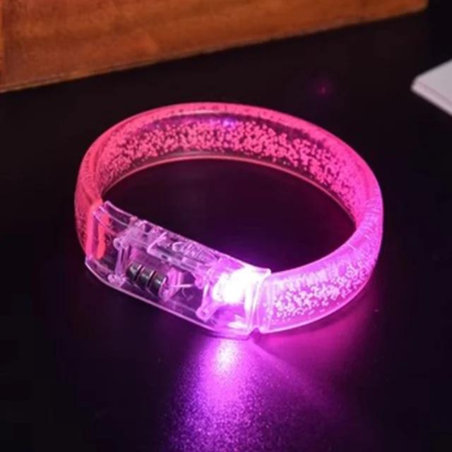 20 шт. Розовый светодиодный браслет Светящийся браслет Светящиеся в темноте браслеты Мигающий светодиодный браслет Светящиеся сувениры для вечеринки на свадьбу 20pcs