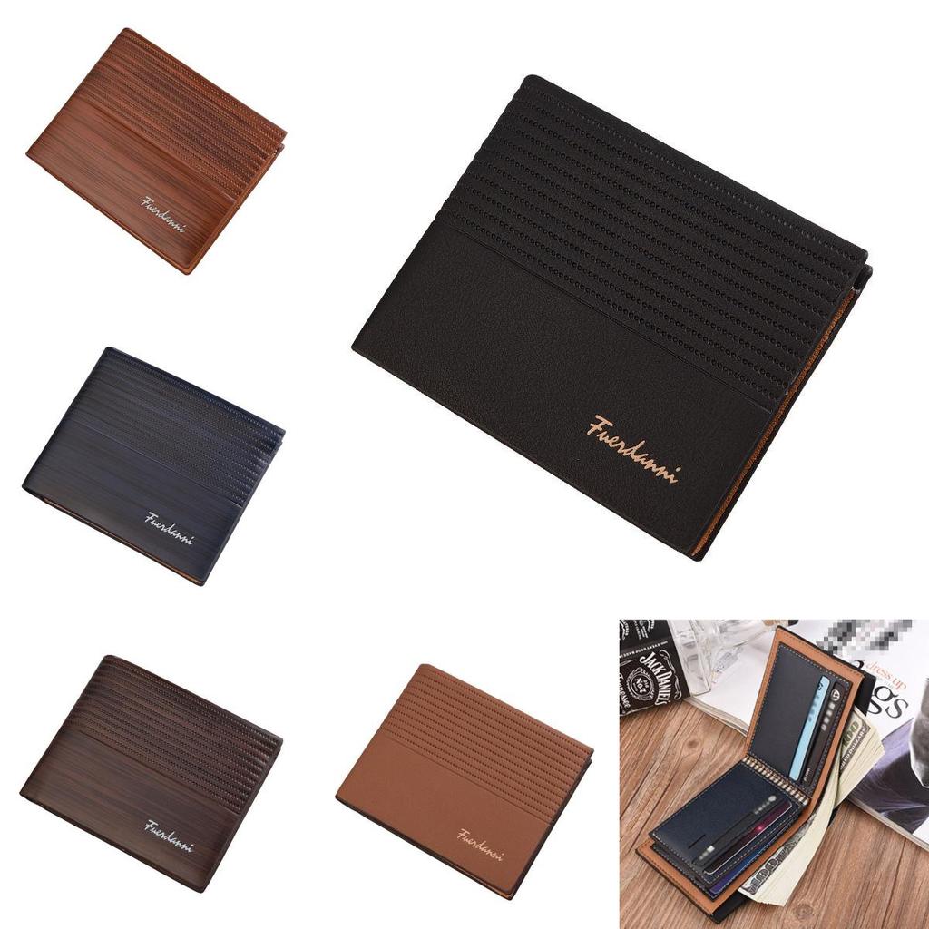 Elegante Cartera Nueva para Hombre Diseño Coreano Delgado Con Múltiples Ranuras para Tarjetas En Cuero PU