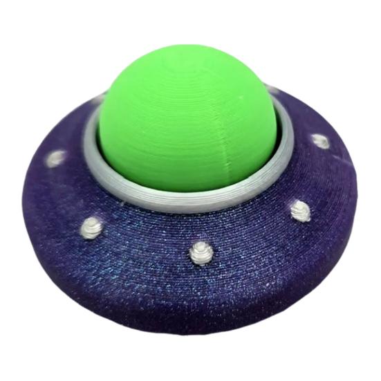 

3D-печатная фигурка летающей тарелки НЛО, мультяшный зеленый инопланетянин, космический корабль, PLA, статуя, скульптура, украшение для домашнего офиса, рабочего стола, орнамент C