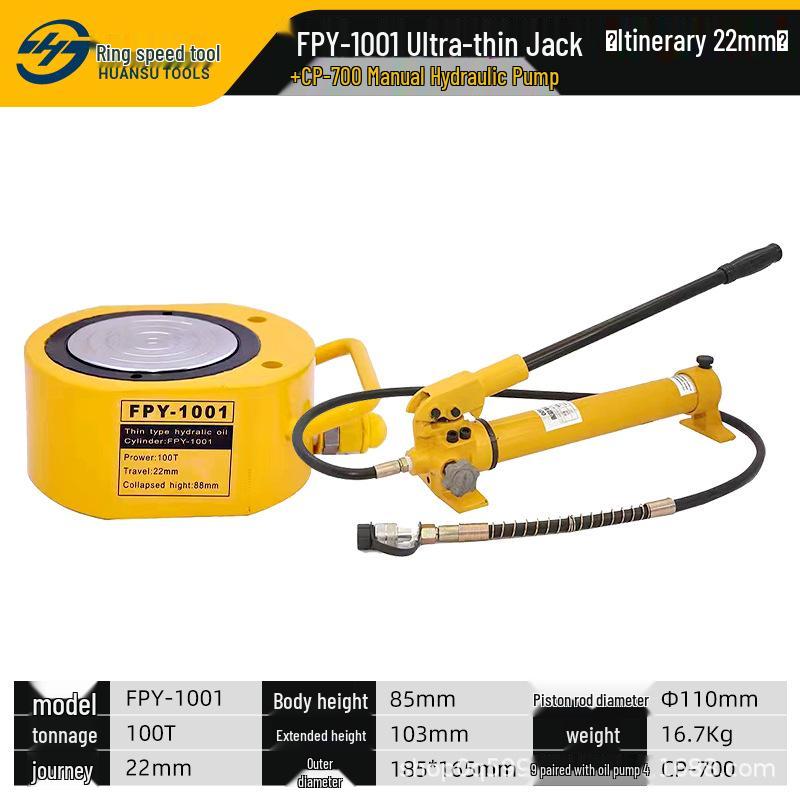 Ultra-Thin Electric & Manual Hydraulic Jack 10t-100t, Split Type (Lateral)