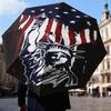 Liberty Statue With American Flag Umbrella Folding Umbrella, Automatic Umbrella 8-Frame for Travel, Camping Use Gift for Halloween Christmas