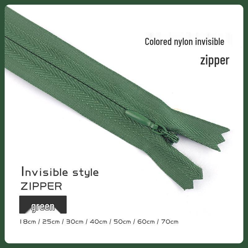 Fermeture éclair invisible colorée pour jupes, pantalons et chemises (18-70CM)