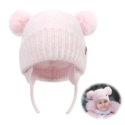 Cappello Invernale per Bambino Antivento Berretto per Bambino con Pompon Carino Cappelli Lavorati a Maglia Berretti per Neonato Cappello Caldo da Esterno Accessori per Neonato 0-2 Anni