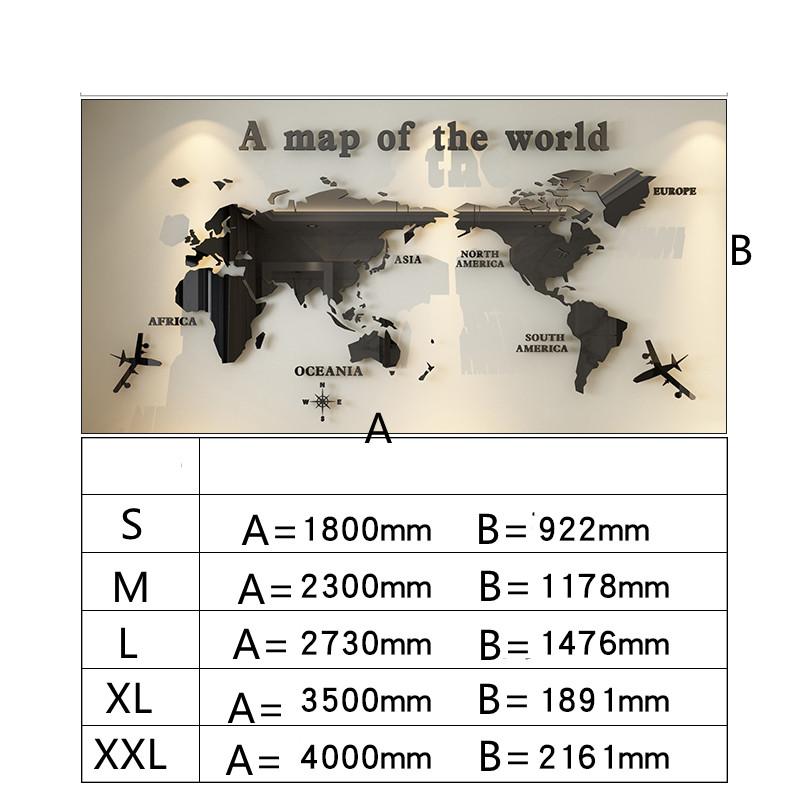 Simple Style Wall Stickers English Version World Map 3D Wall Sticker Office English Room Studyroom  Background Wall Sticker