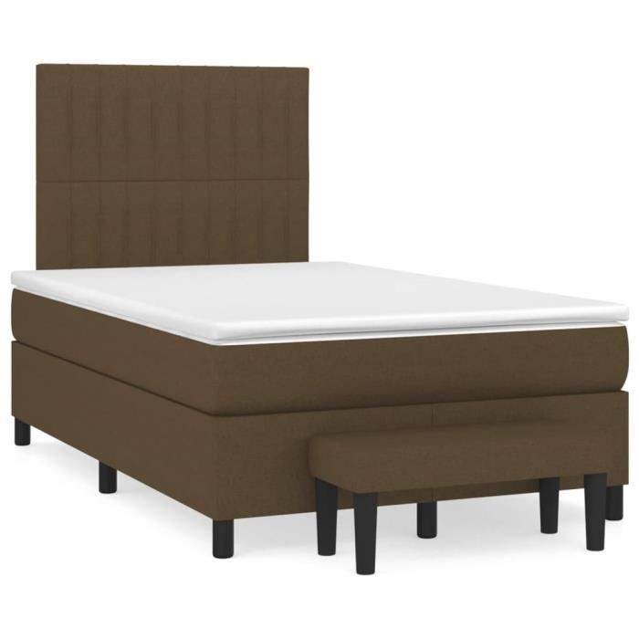 3136744 vidaXL Divan Bed with Mattress Dark Brown 120x200 Cm
