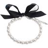 Adjustable Pet Pearl Necklace Simulated Pearl Bling Pet Puppy Jewelry Elegant Bow Knot Ribbon Cat Princess Collars