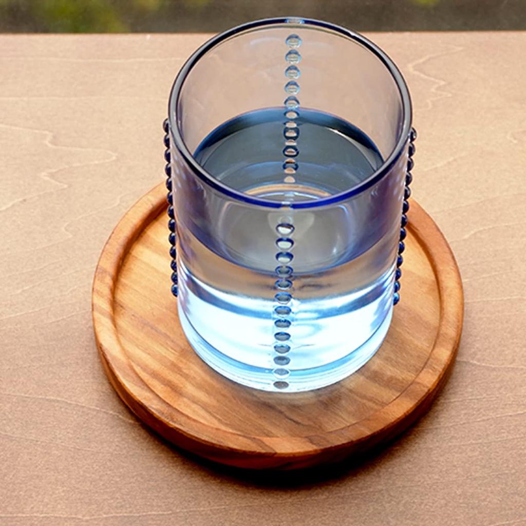 Arte Legno Altereno Wooden Coasters, Stylish Tabletop Tray, Set of 2 (Round, Large)