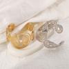S/Round Shape Irregular Wide Bracelet Wave Opening Retro Hand Ring Zinc Zinc Alloy Wide Opening Bangle  Gift
