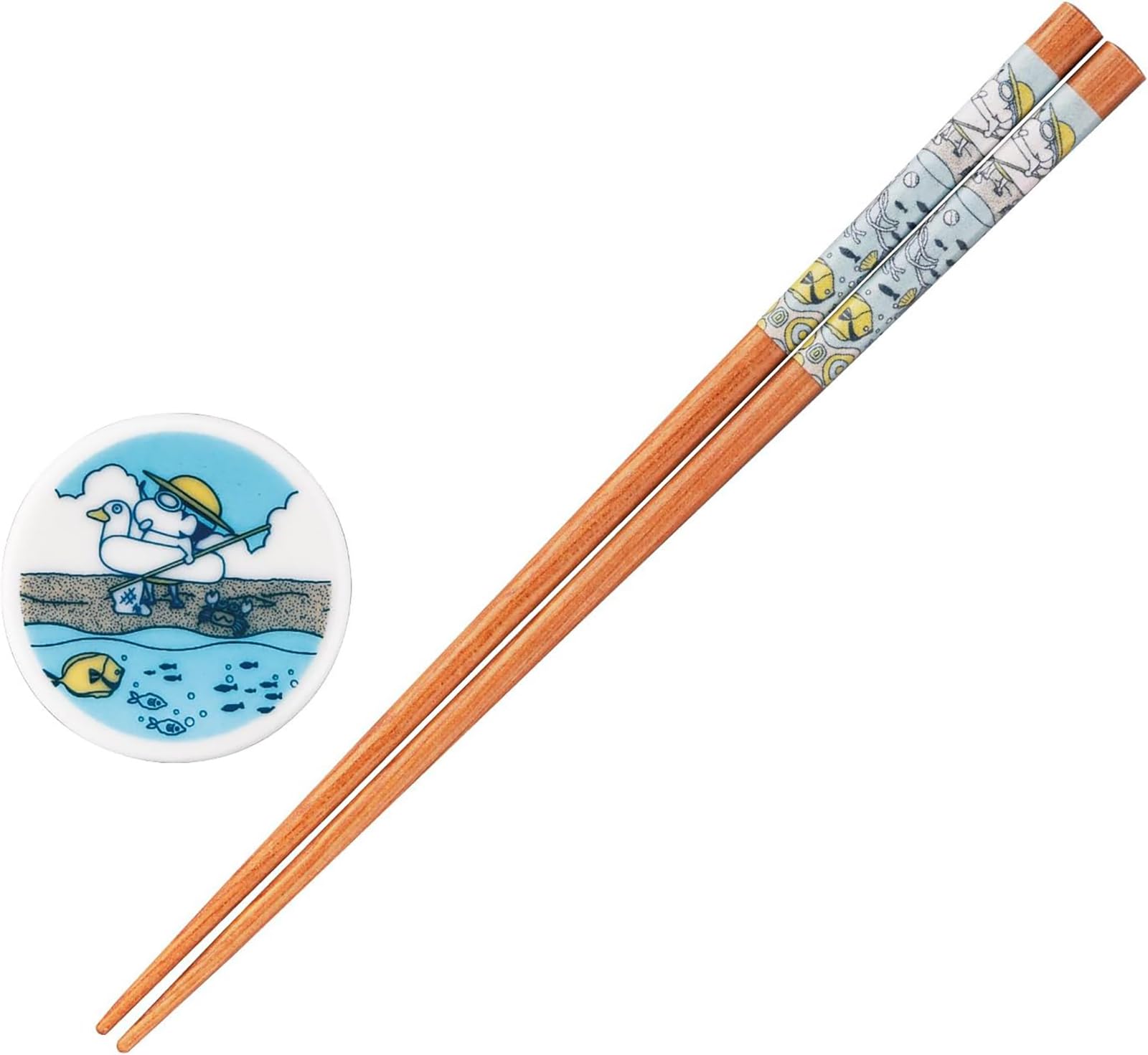

Crayon Chopsticks 21cm with Chopstick Rest Year of Summer Made in Shin-chan Set, Approx. 4x1cm, Shin-chan s Memories, Merchandise, Tableware, Japan, синий