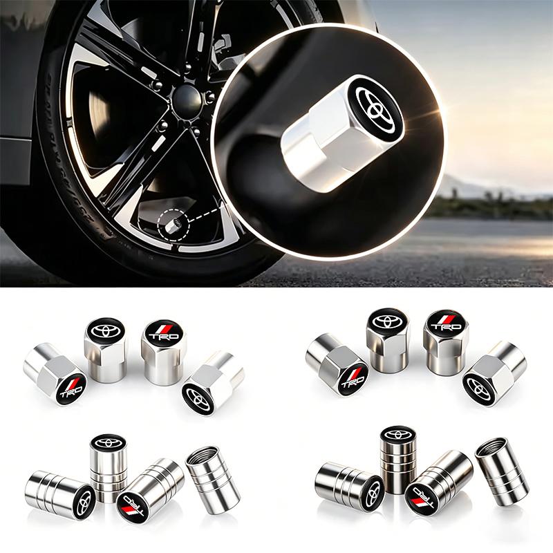 4Pcs Car Styling Wheel Tire Valve Caps Cover Accessories For Toyota TRD Corolla RAV4 LEVIN Yaris C-HR Camry Prius Prado Tacoma