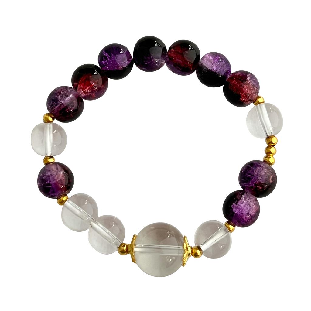 Glass Stone Bracelet For Women 10mm Beaded Stretch Bracelets DIY Beading Charms Handmade Bangles Jewelry Gifts